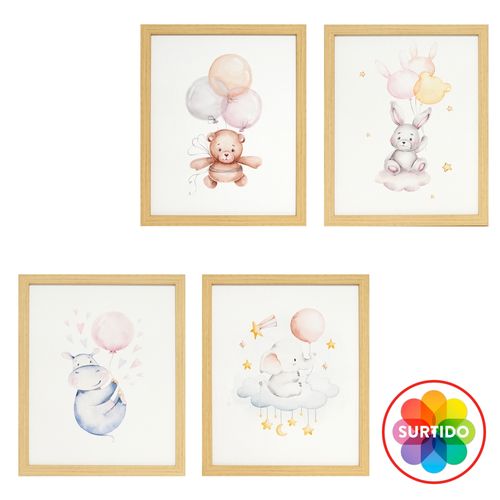Msk Canvas 35cm Animalitos Globos