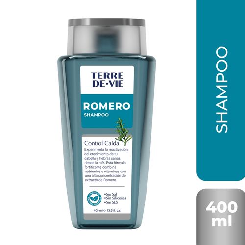 Shampoo Romero Terre De Vie Control Caída Formulaciones Sofisticadas - 400 ml