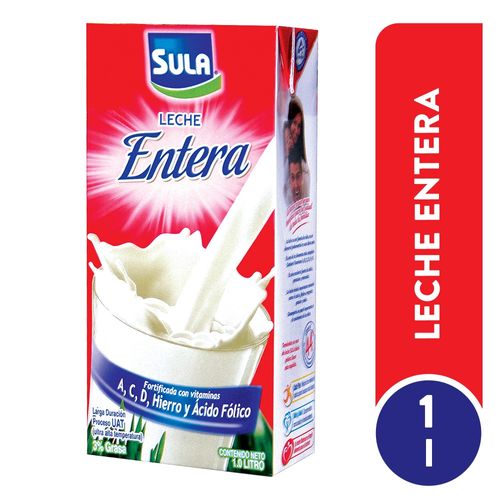 Leche Entera Sula Uht Enriquecida y Fortificada - 0.946ml