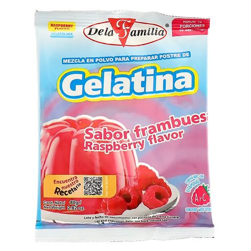 Gelatina Frambuesa De La Familia 80g