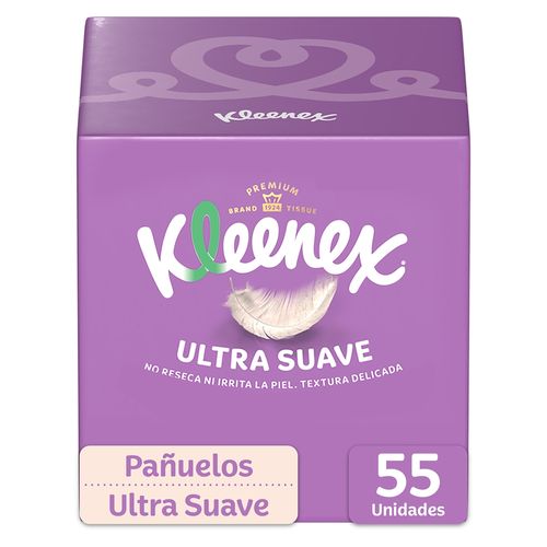 Pañuelos Faciales Kleenex Cubo Ultra Suave -55 Uds