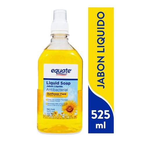 Jabón Liquido Equate Antibacterial Aroma Campos De Girasol 525 Ml