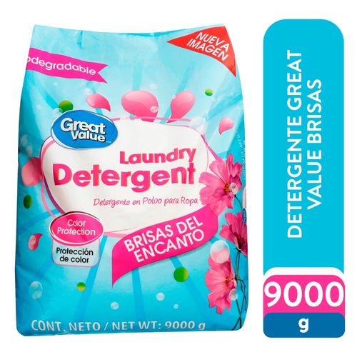 Detergente en polvo Great Value aroma Brisas del Encanto -9000g