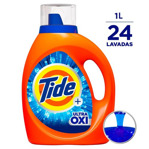 Detergente Líquido Tide Ultra Oxi para Ropa Blanca y Color  24 Lavadas - 1L