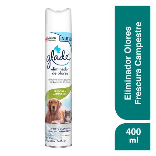 Aromatizante Glade Eliminador de Olores Aerosol Frescura Campestre 400 ml