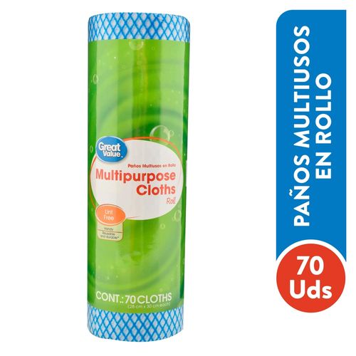 Telas Great Value Multiusos Rollo 1 Unidad- 70 Hojas
