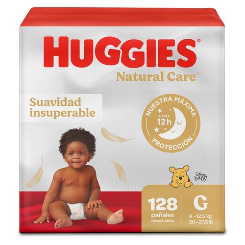 Pañales Huggies Natural Care Etapa 3/G Suavidad Insuperable- 128 uds