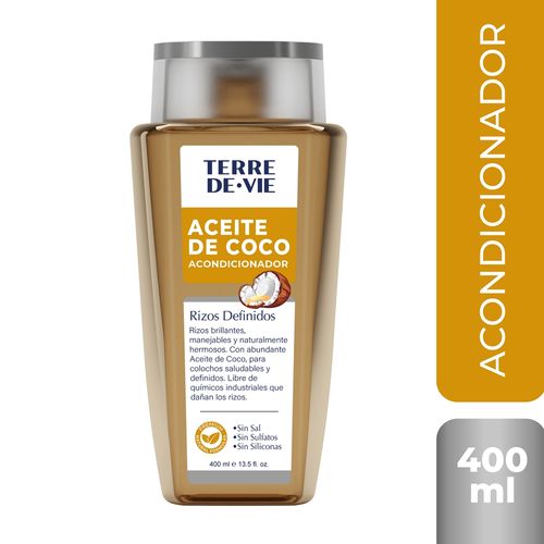 Acondicionador Aceite Coco Terre De Vie Rizos definidos Formulaciones Sofisticadas- 400 ml