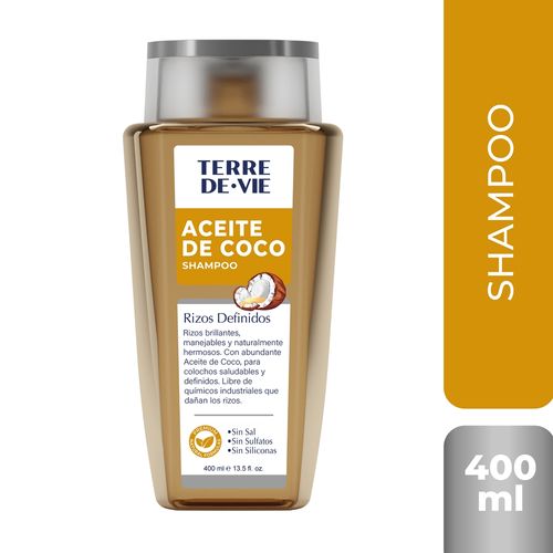 Shampoo Aceite Coco Terre De Vie Rizos definidos Formulaciones Sofisticadas- 400 ml