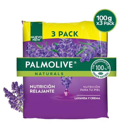 Jabón Corporal Palmolive Naturals Nutrición Relajante Lavanda Y Crema 3 Pack - 300g