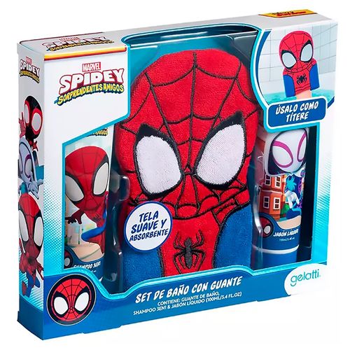 Set De Bano Con Guante Spiderman 200ml