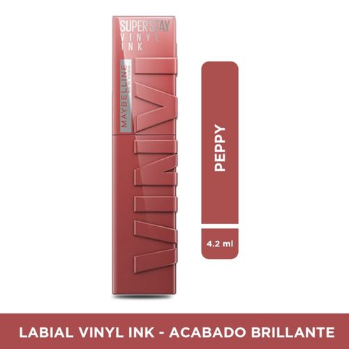 Labial líquido Vinyl Ink Maybelline NY Tono Peppy  4.2 ml