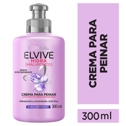 Crema Para Peinar Hidratación L'Oréal Paris Elvive Hidra Hialurónico - 300ml