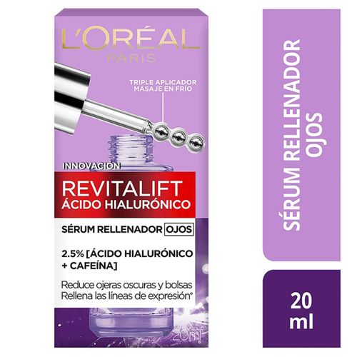 Sérum Ojos L'Oréal Paris Revitalift Ácido Hialurónico y cafeína - 20 ml