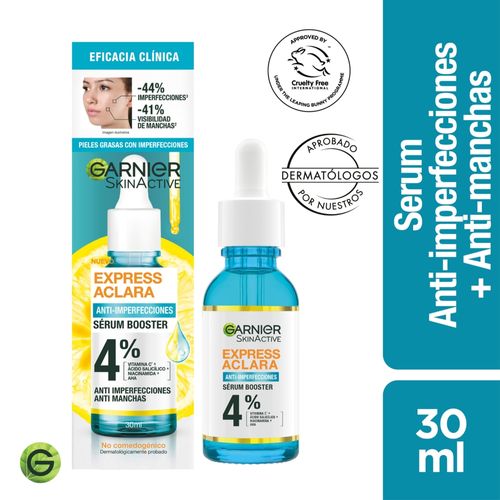 Serum Anti Imperfecciones Garnier, Express Aclara Acido Salicílico -30 ml