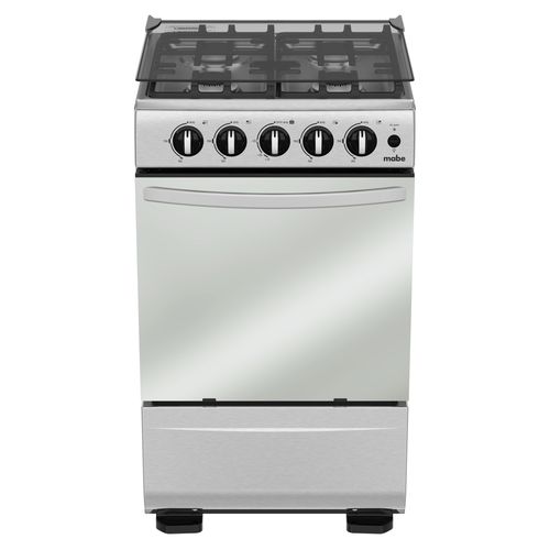 Mabe Cocina Gas 20 Inox Tapa Vidrio