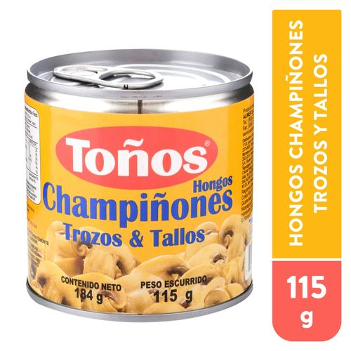 Hongos Champiñones Toños Trozos y Tallos - 184gr