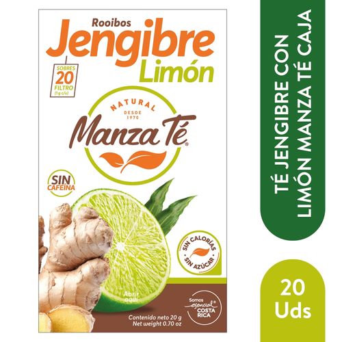 Te Jengibre Con Limon Manzate Caja 20 Unidades - 20gr