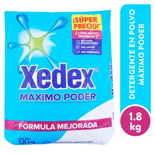 Detergente Xedex En Polvo Maximo Poder - 1800gr