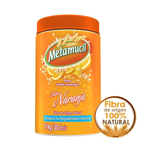 Fibra Natural Metamucil Sabor Naranja 174 g