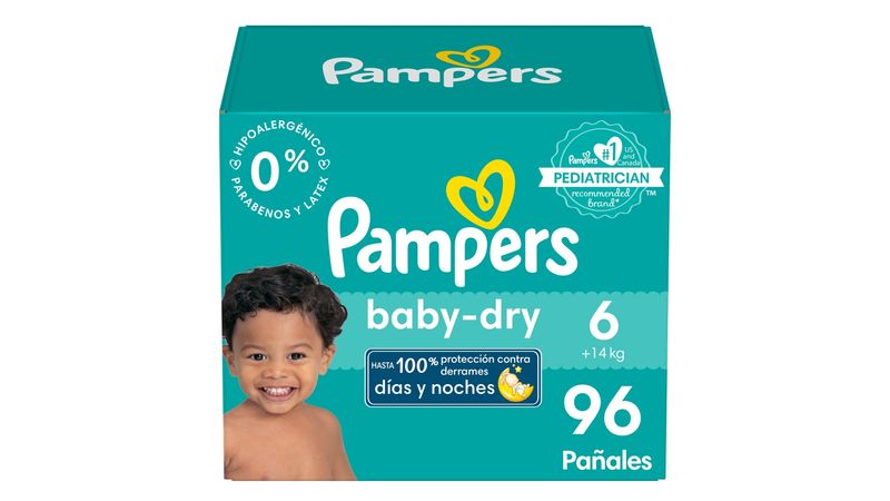 Comprar Pañales Pampers Baby-Dry Talla 6, 14kg 96Uds Walmart