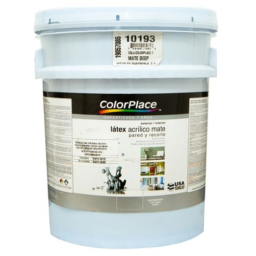 Pintura Látex ColorPlace Acrílico Mate Base Deep. 7 Años De Garantía - Cubeta