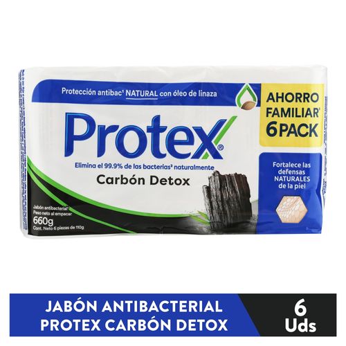 Jabón De Tocador Protex Carbón Detox 6 Pack - 110g