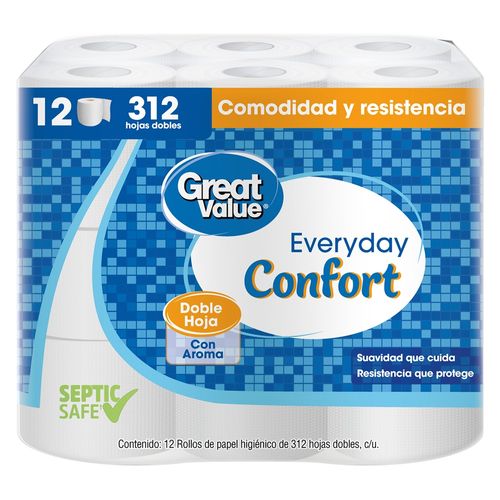 Papel Higienico Great Value 2ply 12 Ea