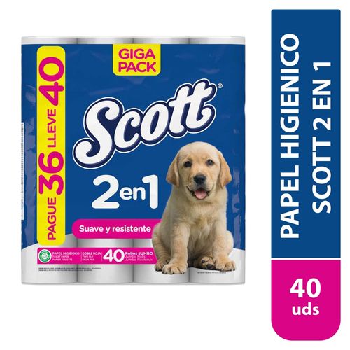 Papel Scott Giga Jumbo 2 En 1 40 Ea