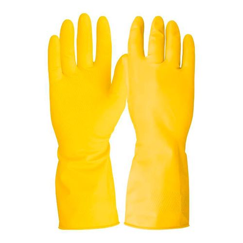 Guantes De Latex Supermax Multiuso Grande Color Amarillo