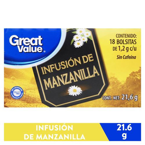 Té manzanilla Great Value -20 Uds  - 24 g