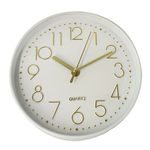 Reloj Mainstays color blanco con dorado -20 cm