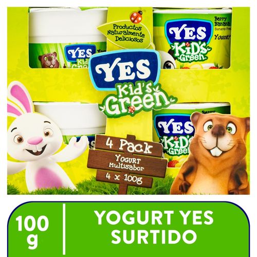 4 Pack Yes Yogurt Kids Surtido - 100Gr