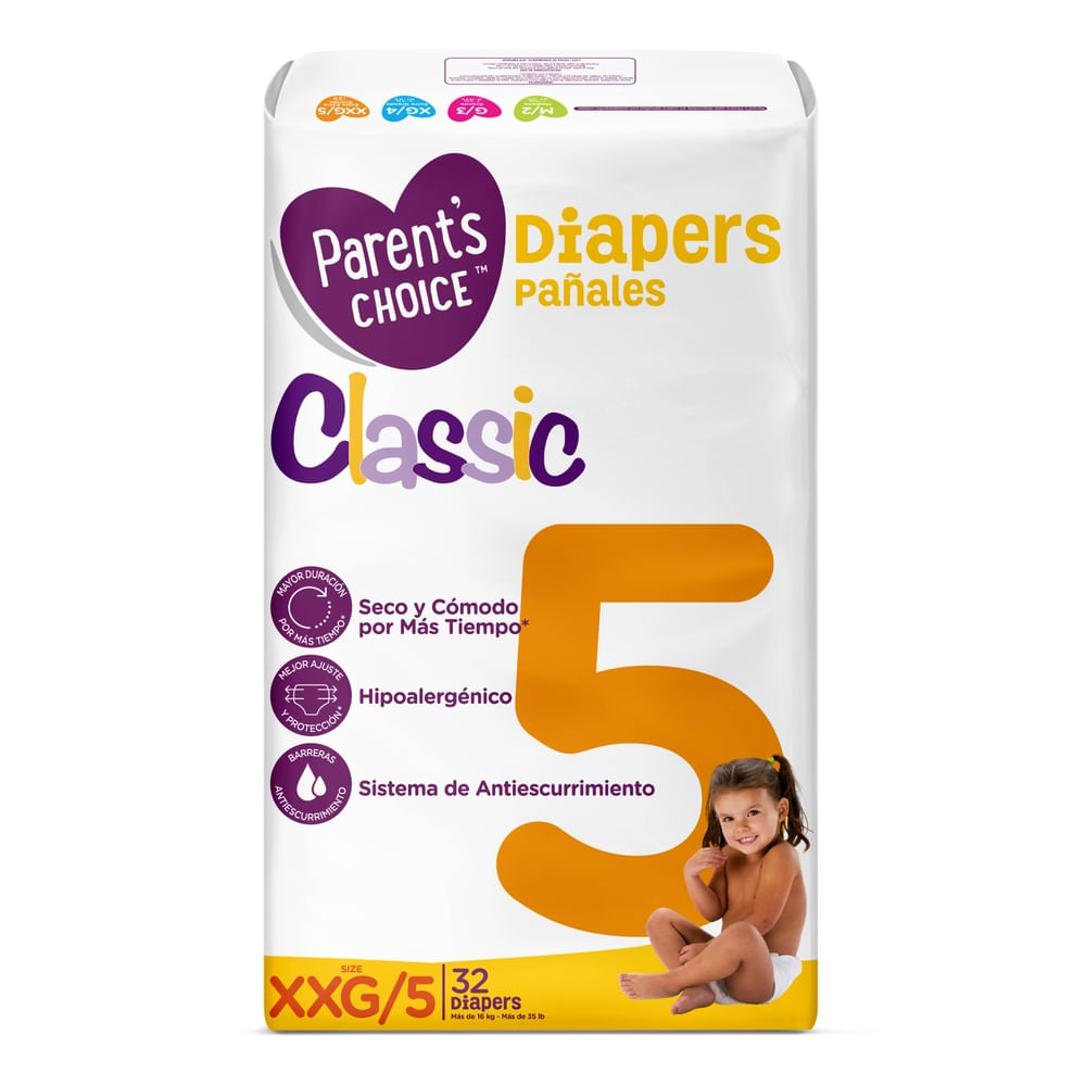 Comprar Pañales Parents Choice Classic Talla XXG 32 uds