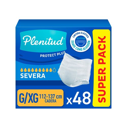 Ropa Interior Desechable Adulto Plenitud Protect Plus Talla G/XG Incontinencia Intensa  - 48Uds