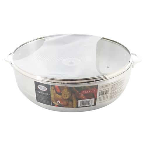 Olla De Aluminio 13qt Con Tapa De Vidrio