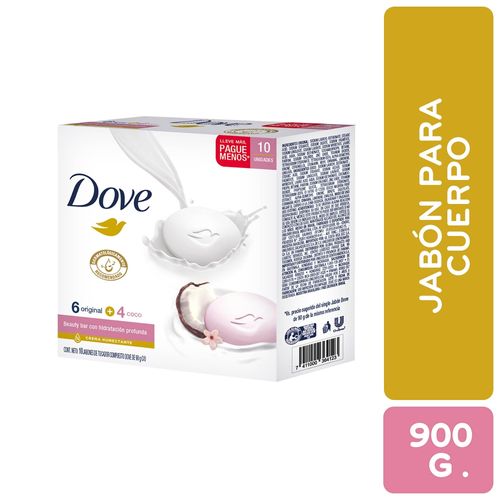 Jabon Dove 10 Pack Coco Y Original 900 Gr