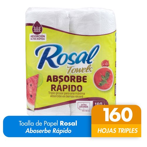 Toallas Rosal de Papel Blanca 2 Rollos - 80 hojas