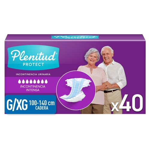 Pañales Para Adulto Plenitud Protect Talla G/XG Incontinencia Intensa - 40Uds