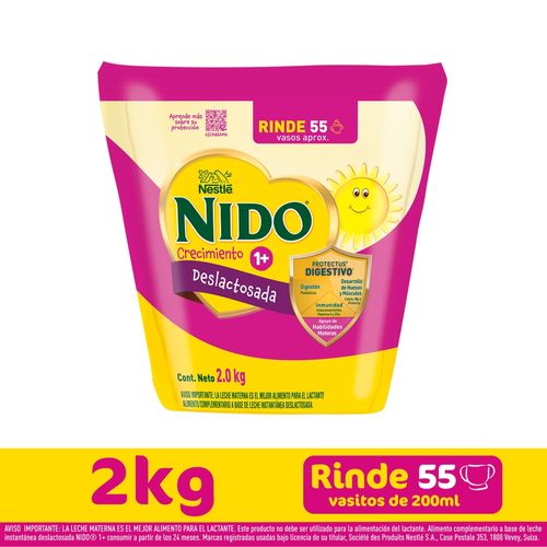 Leche Nido Deslactosada 1 Mas 2000gr