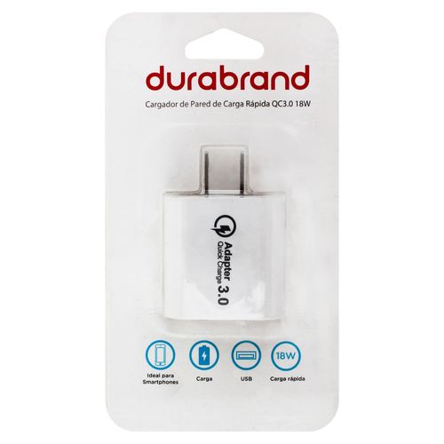 Durabrand Cargador De Pared Qc3.0 18W