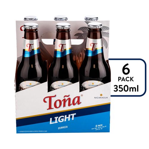 6 Pack Cerveza Tona Light Botella - 350Ml