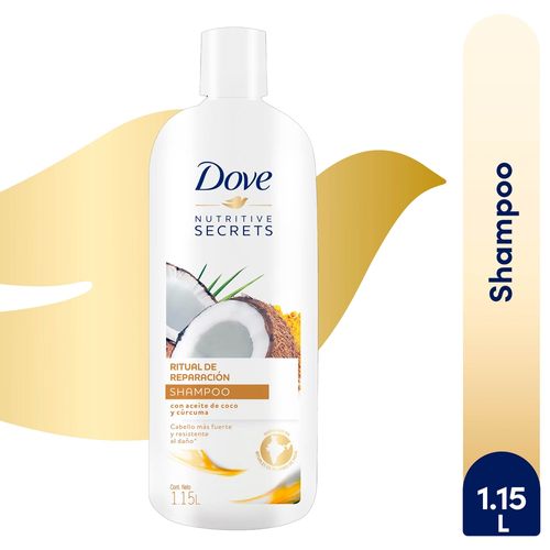 Shampoo Dove Ritual De Reparación, Con Aceites De Coco Y Cúrcuma - 1150ml