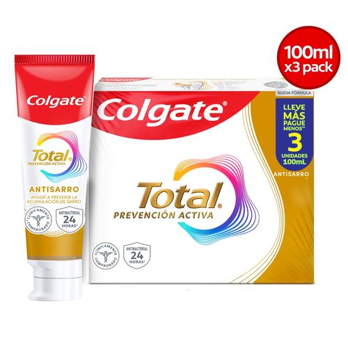 Pasta Dental Colgate Total12 Antisarro 3Uds - 100ml