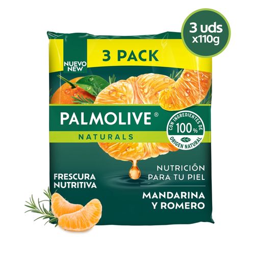 Jabón  Palmolive Naturals Mandarina Y Romero En Barra 3 Pack - 300g