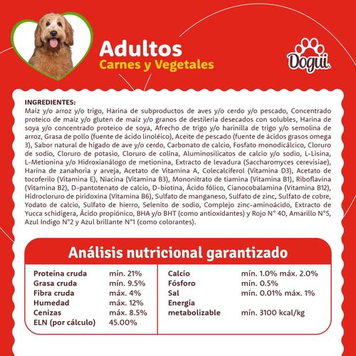 Comida Dogui perro adulto Carne Vegetales - 2000 g