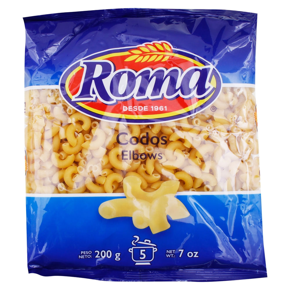 Comprar Pasta Roma codos enriquecida - 200 g | Walmart Honduras ...