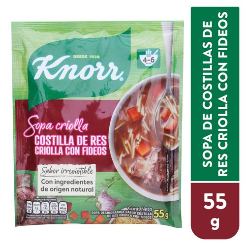 Sopa Knorr Costilla Criolla Fideos 55Gramos