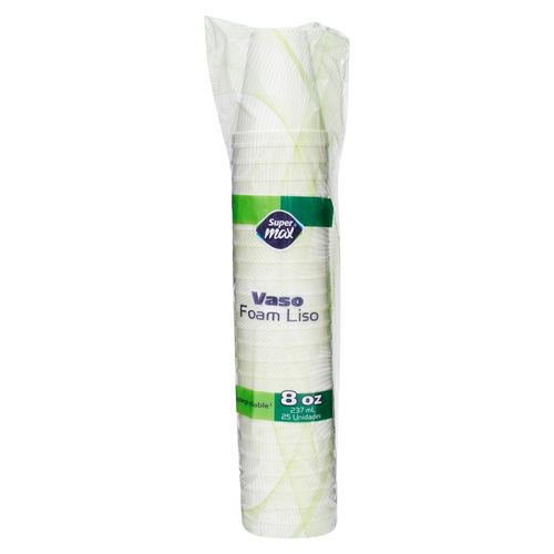 Vaso Supermax Desechable Foam Paquete  De 25 Unidades- 8oz