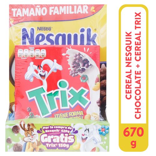 Pack Cereal Nesquik 620gr Mas Trix 150gr